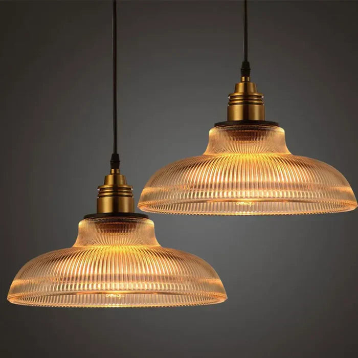 Glass Pendant Light with Crystal Design