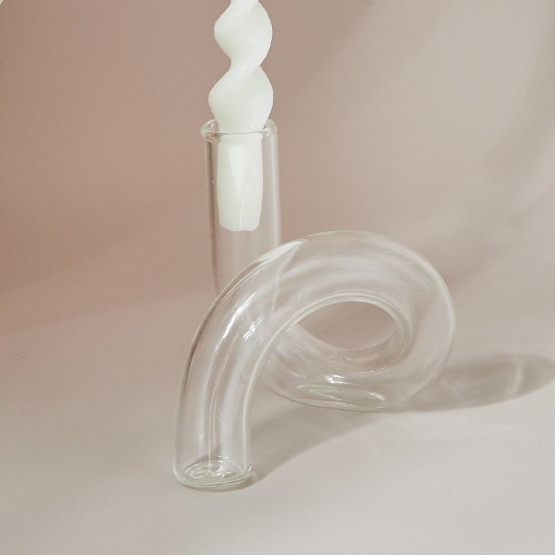 Glass Tea Light Holder - Elegant Decorative Candle Vase