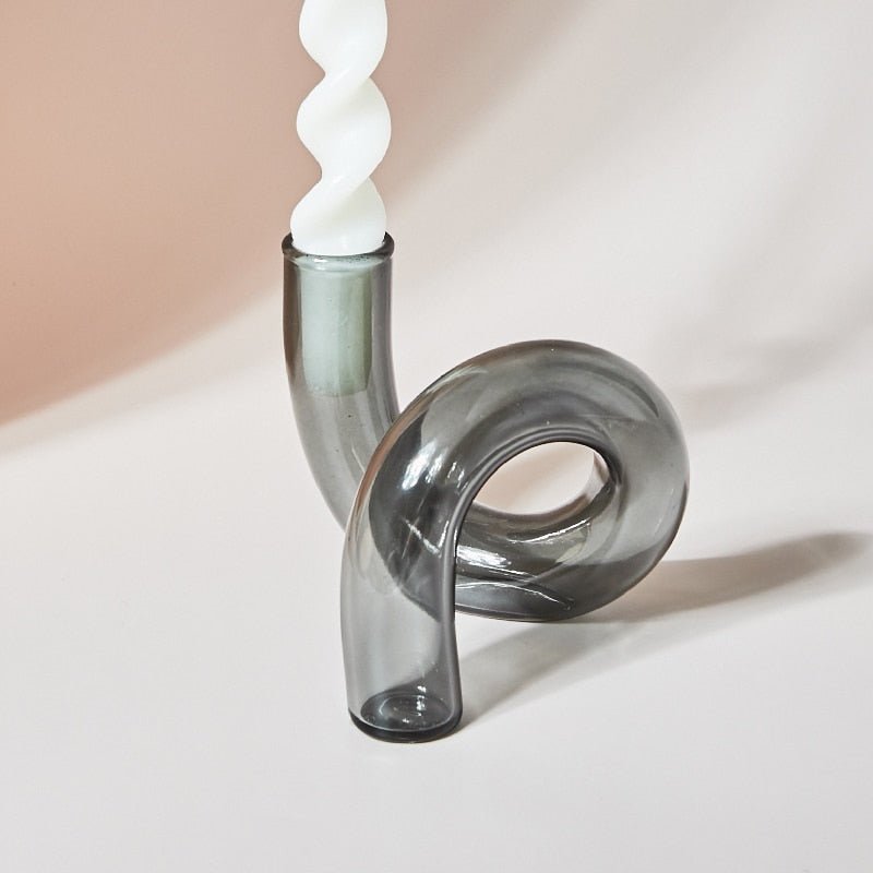 Elegant Glass Candle Holder Vase