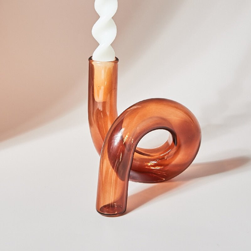 Elegant Glass Candle Holder Vase