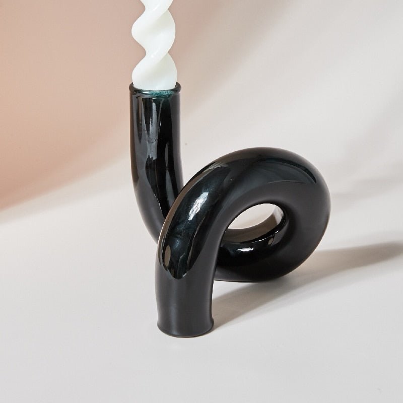 Elegant Glass Candle Holder Vase
