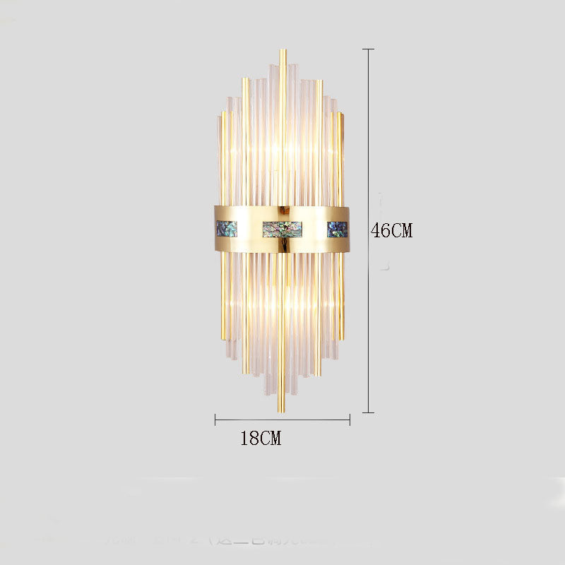 Gold Crystal Wall Lamp with Adjustable Brightness