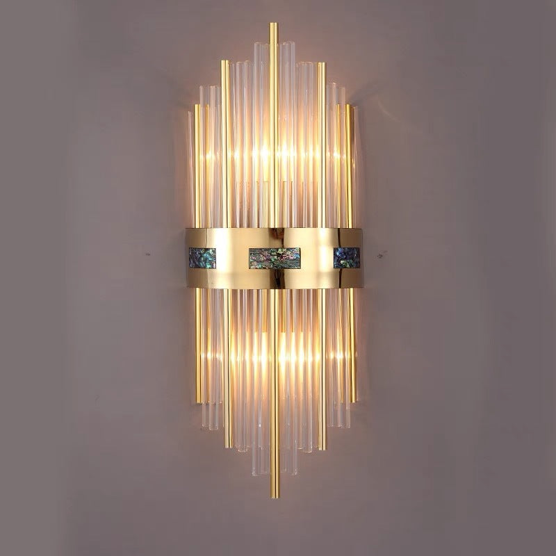 Gold Crystal Wall Lamp with Adjustable Brightness