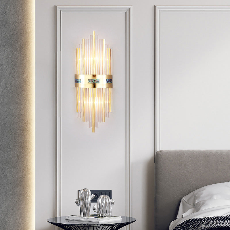 Gold Crystal Wall Lamp with Adjustable Brightness