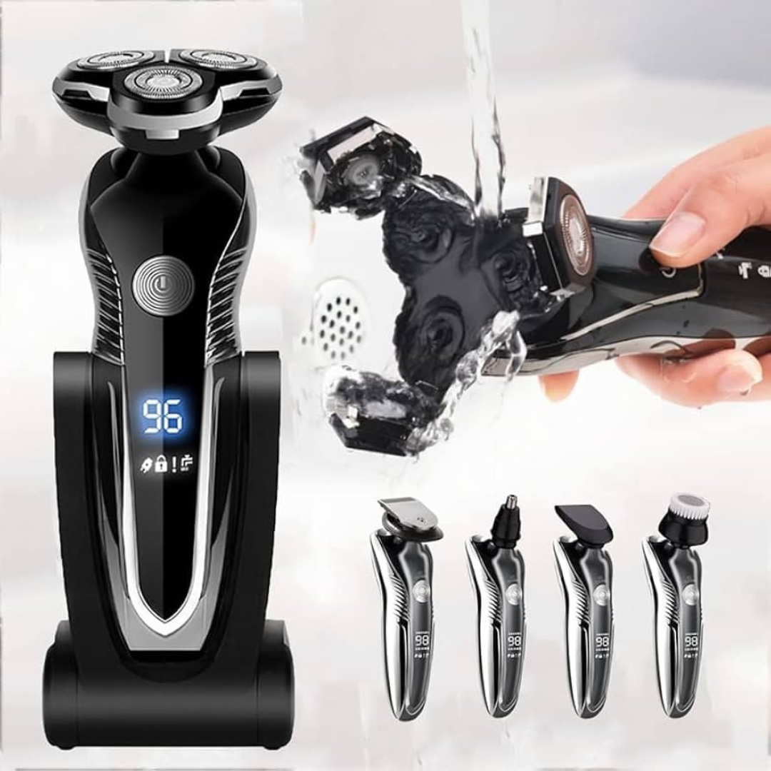 Electric Shaver for Wet and Dry Use with Long Battery Life