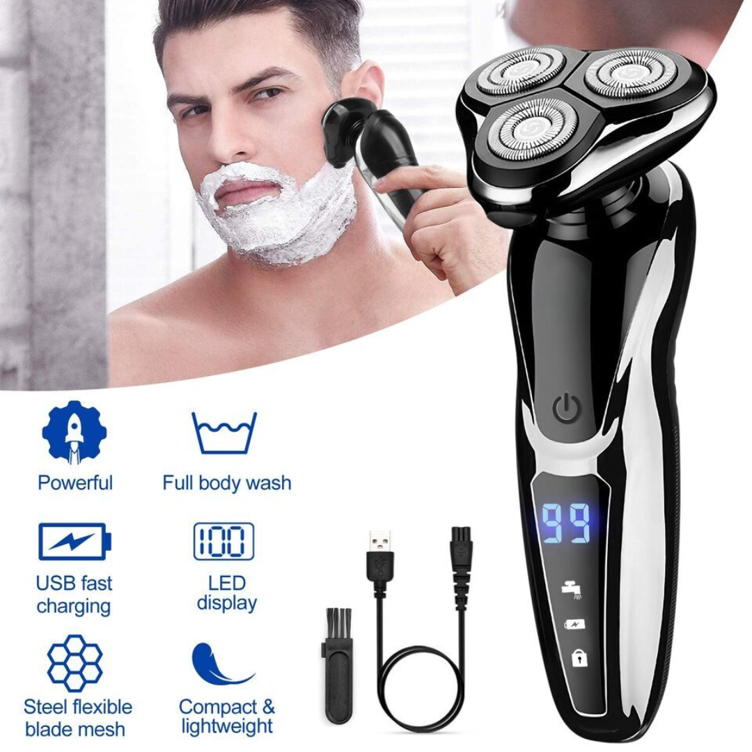 Electric Shaver for Wet and Dry Use with Long Battery Life