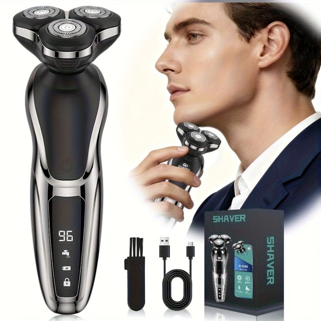 Electric Shaver for Wet and Dry Use with Long Battery Life