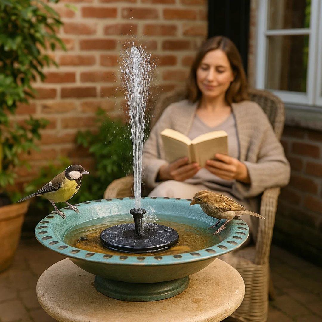 Solar-Powered Modern Floating Fountain with Multiple Spray Patterns