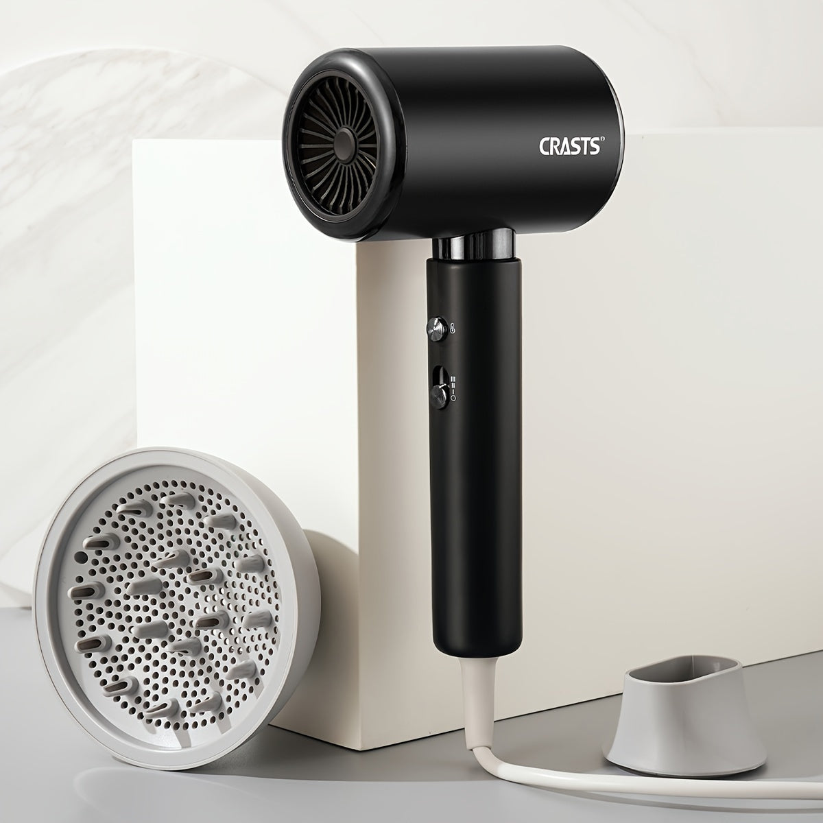 Corded 2000W Hair Dryer with Concentrator Nozzle for Fast Drying and Gentle Styling