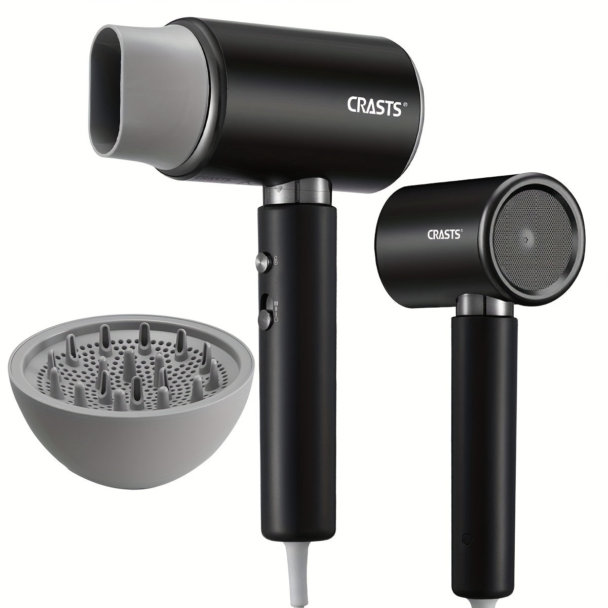 Corded 2000W Hair Dryer with Concentrator Nozzle for Fast Drying and Gentle Styling