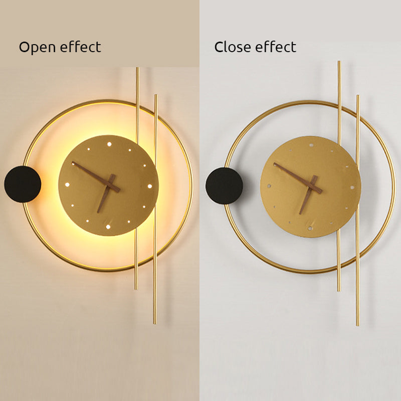 Modern Wall Lamp with Clock and LED Light
