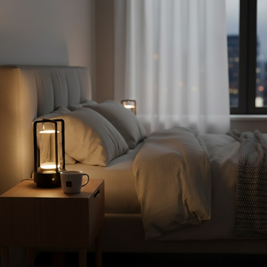Adjustable LED Table Lamp with Touch Control and Rechargeable Battery