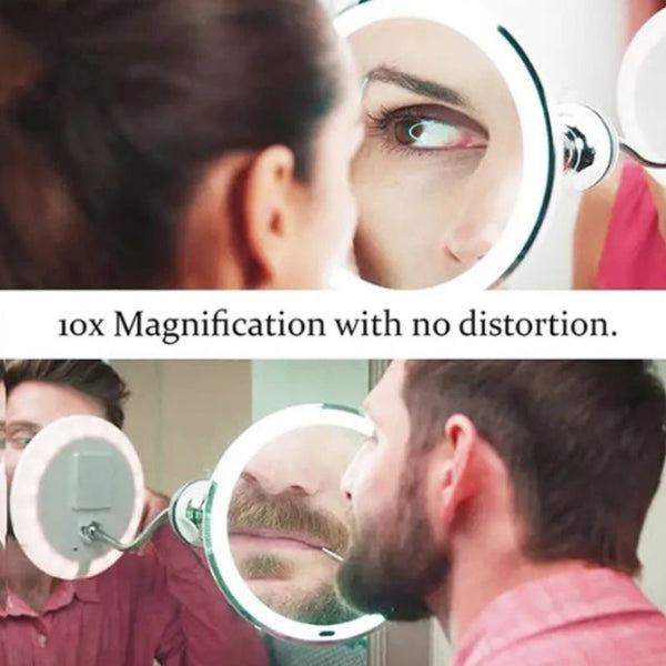 10x Magnifying Flexible LED Makeup Mirror