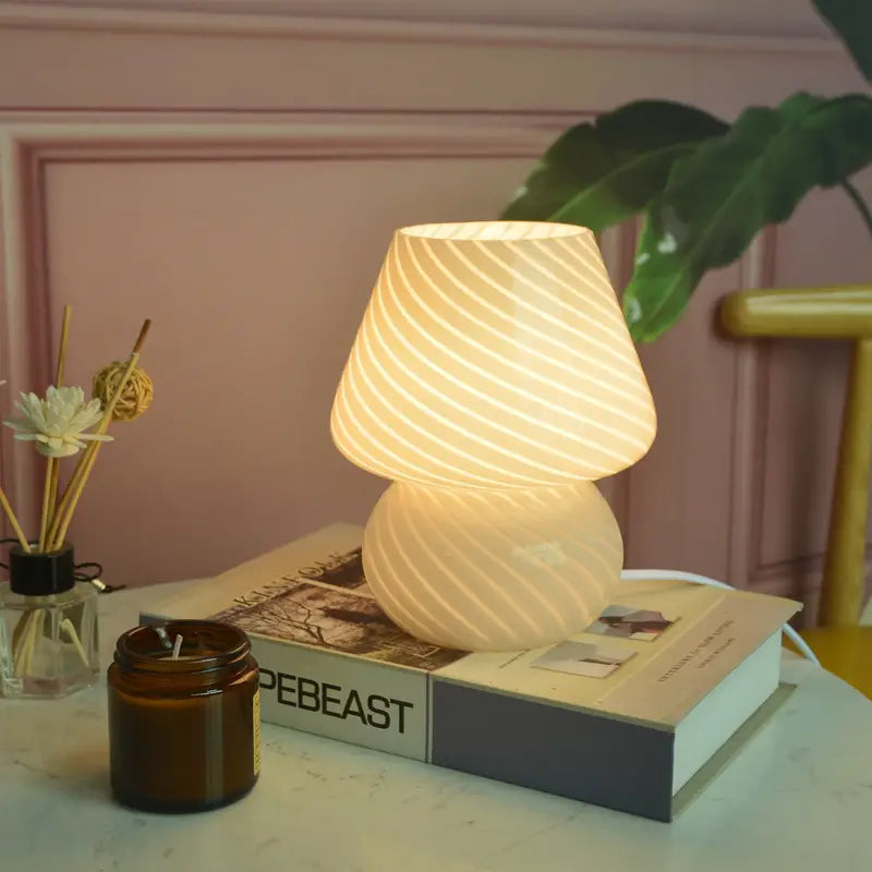 Vintage Murano Glass Mushroom Lamp