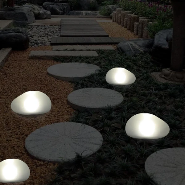 Solar-Powered LED Garden Lamp with Glass Design