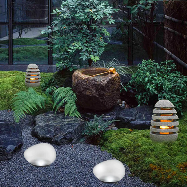 Solar-Powered LED Garden Lamp with Glass Design