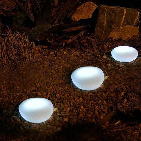 Solar-Powered LED Garden Lamp with Glass Design