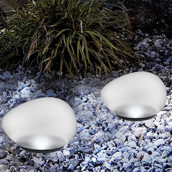 Solar-Powered LED Garden Lamp with Glass Design