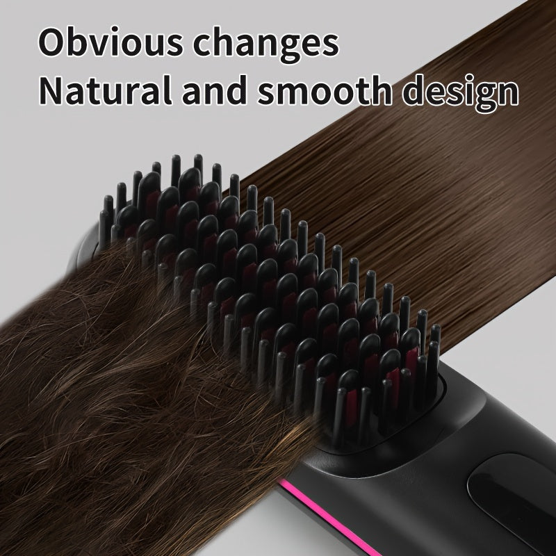 USB Rechargeable Anti-Scald Hair Comb for Smooth Styling