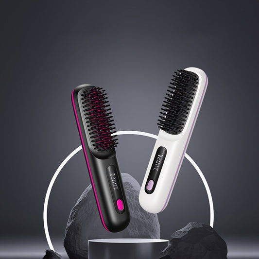 USB Rechargeable Anti-Scald Hair Comb for Smooth Styling
