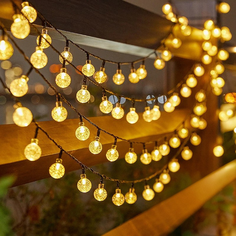Solar-Powered Garden Ball Lights with 8 Color Modes