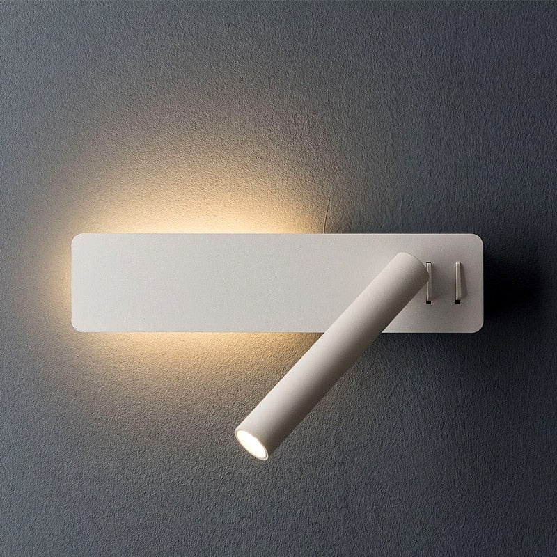 Wall-Mounted Adjustable Reading Lamp with Background Light