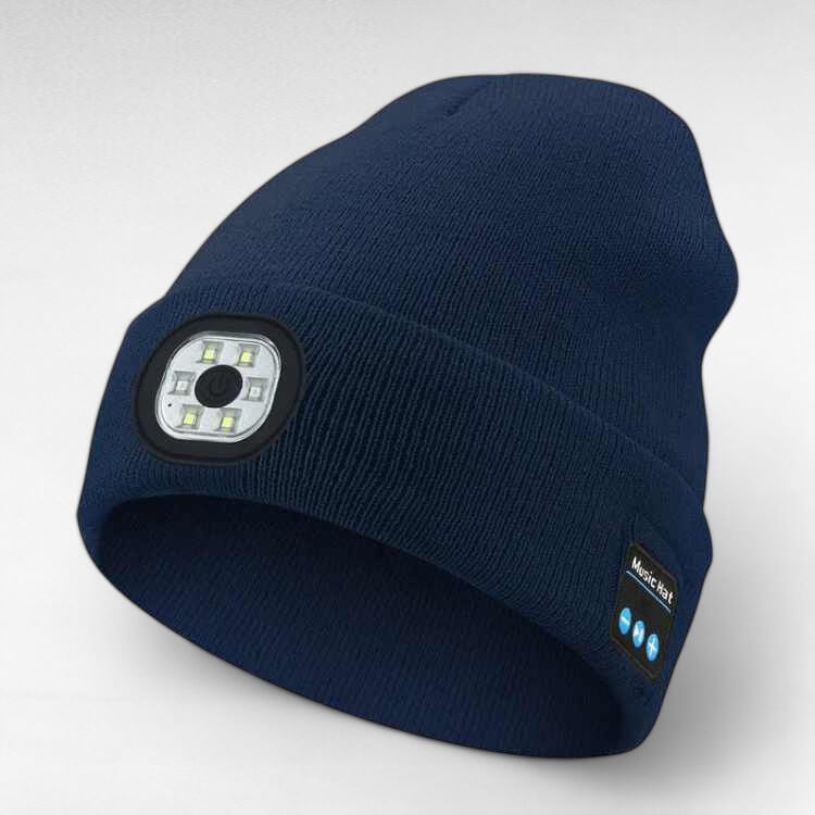 LED Bluetooth Beanie with Removable Speakers and Light
