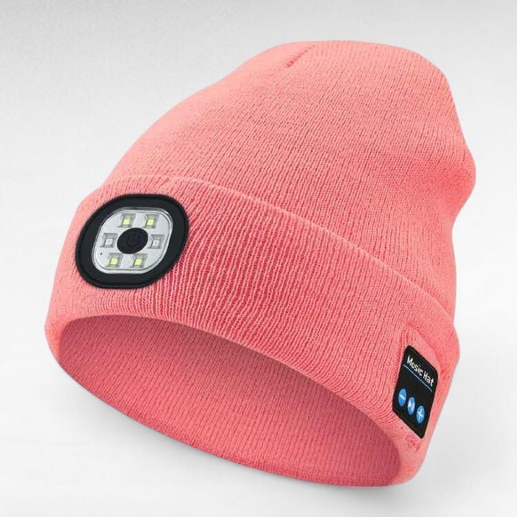 LED Bluetooth Beanie with Removable Speakers and Light
