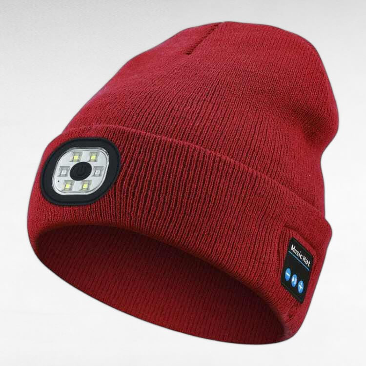 LED Bluetooth Beanie with Removable Speakers and Light