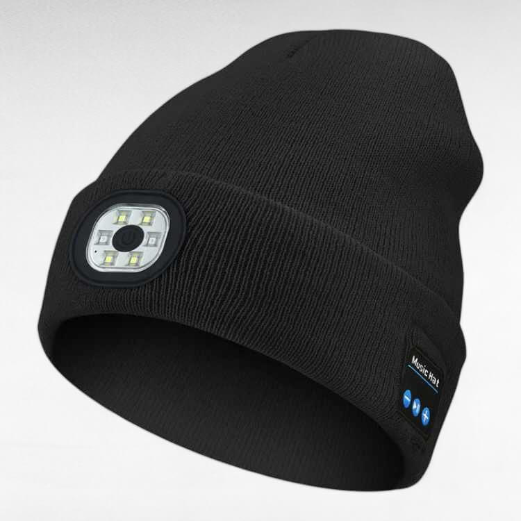 LED Bluetooth Beanie with Removable Speakers and Light