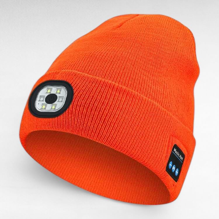 LED Bluetooth Beanie with Removable Speakers and Light