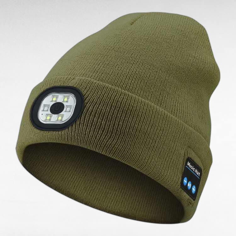 LED Bluetooth Beanie with Removable Speakers and Light