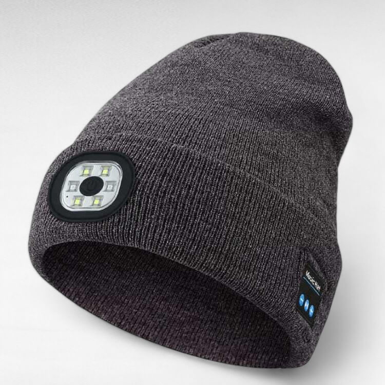 LED Bluetooth Beanie with Removable Speakers and Light