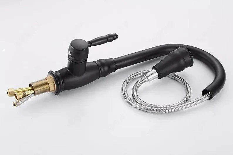 Retractable Kitchen Faucet with Dual Function Spray