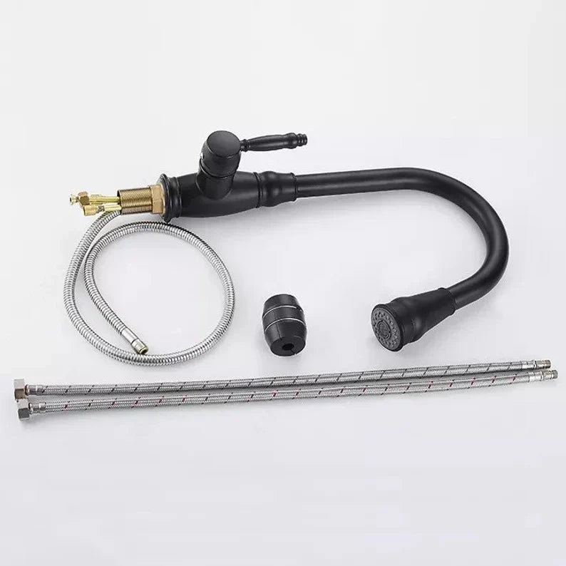Retractable Kitchen Faucet with Dual Function Spray