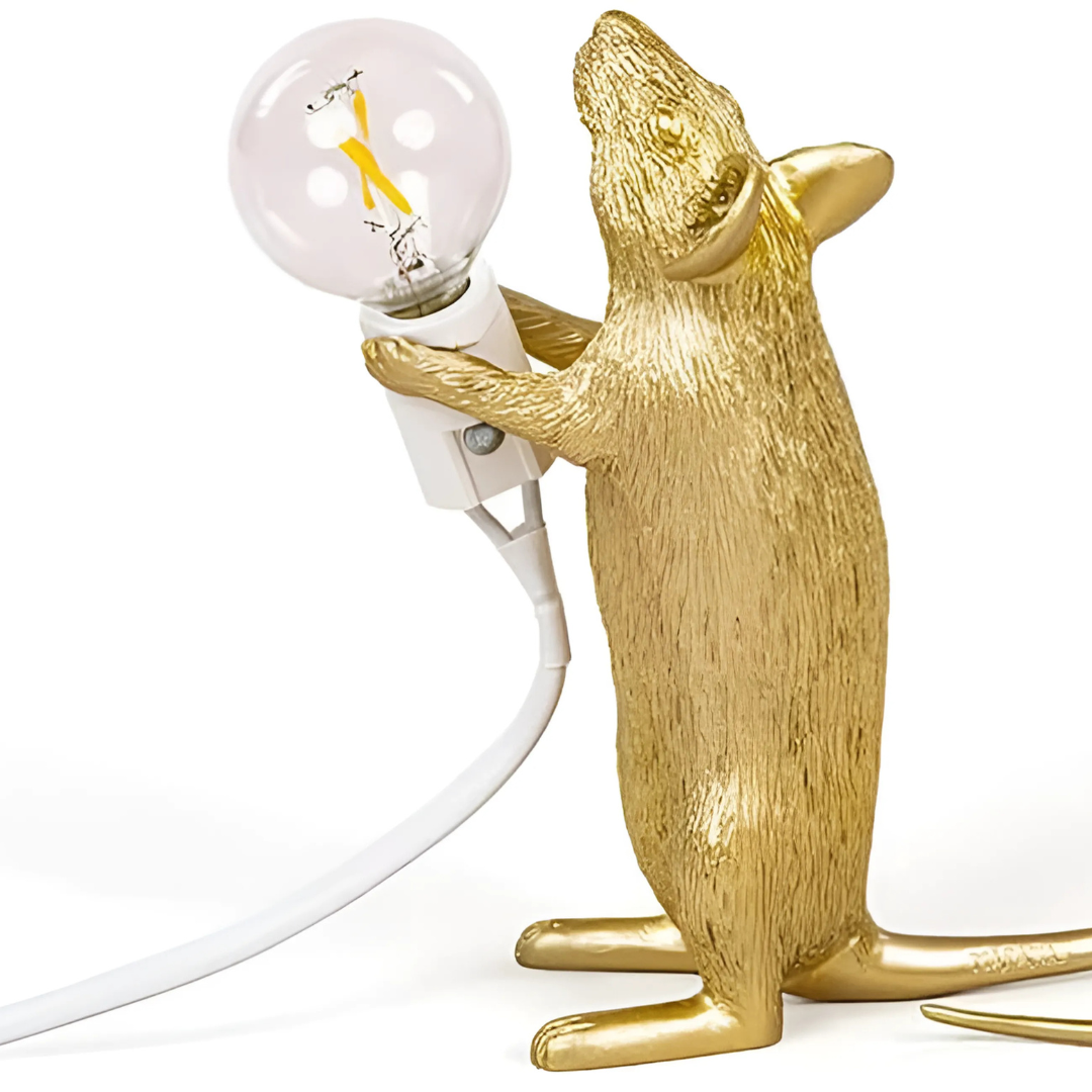 LED Resin Mouse Table Lamp with Warm Glow