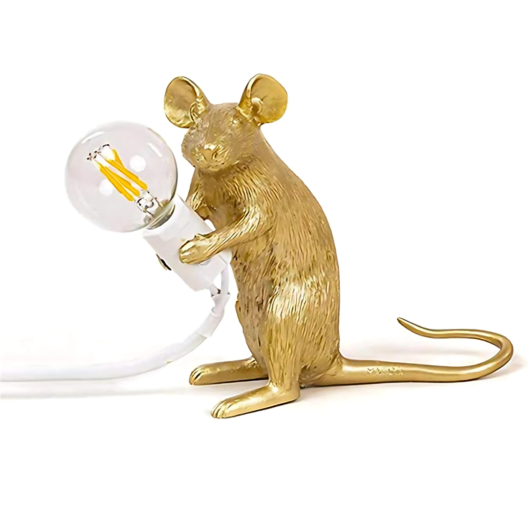 LED Resin Mouse Table Lamp with Warm Glow