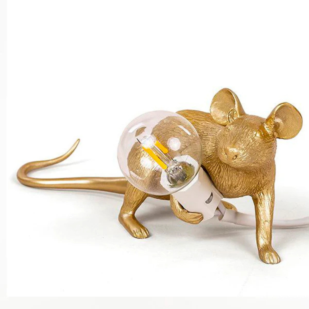 LED Resin Mouse Table Lamp with Warm Glow