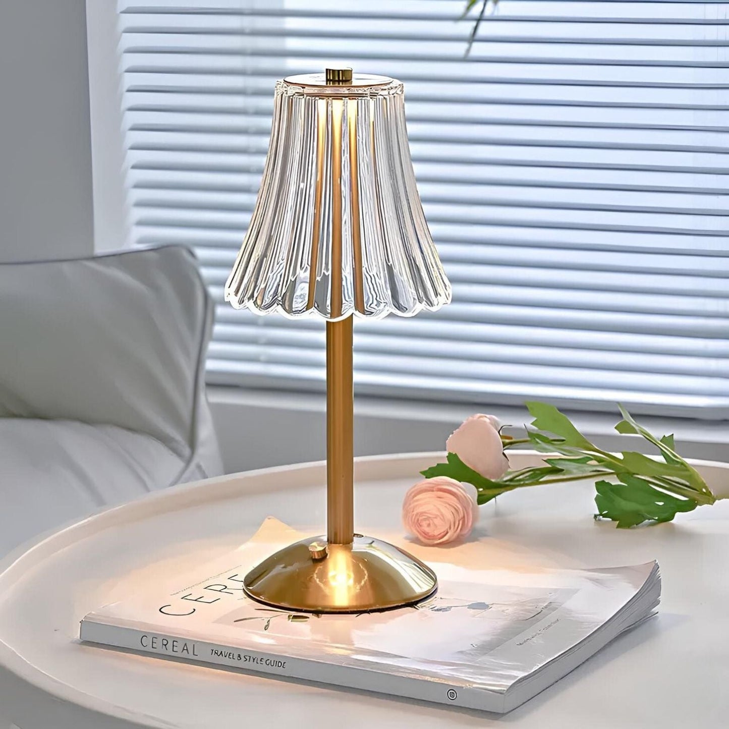 Rechargeable Crystal Table Lamp with Touch Control