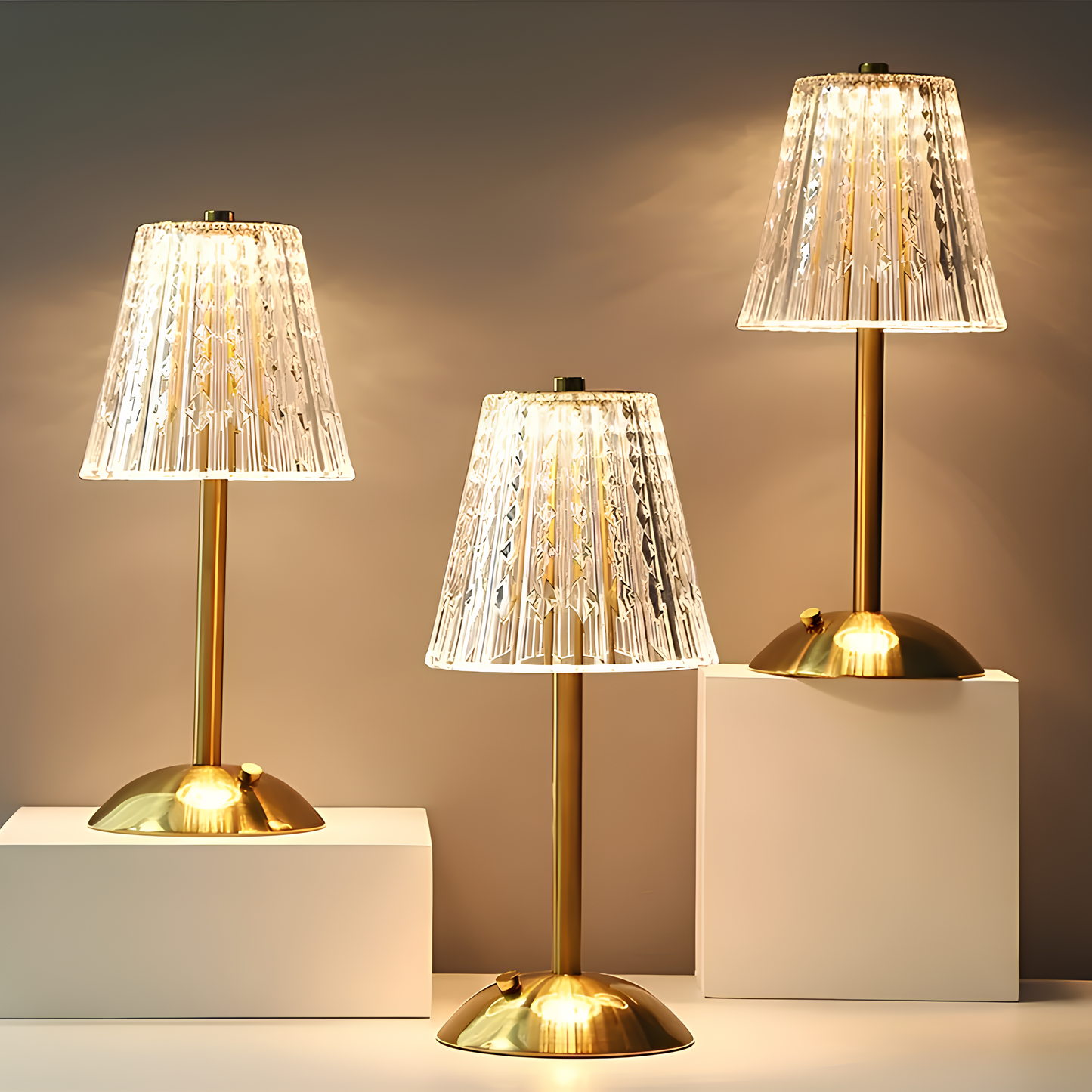 Rechargeable Crystal Table Lamp with Touch Control