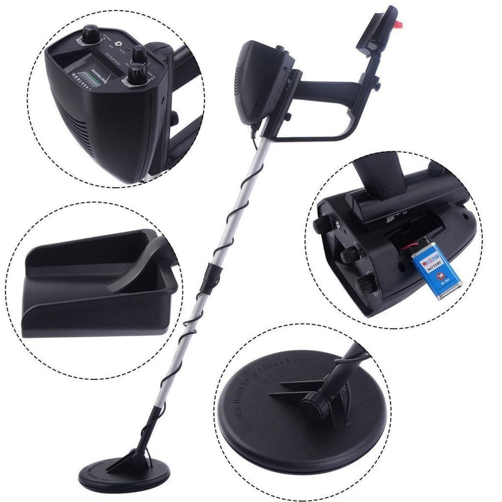 Metal Detector with Adjustable Shaft and Waterproof Coil for Treasure Hunting