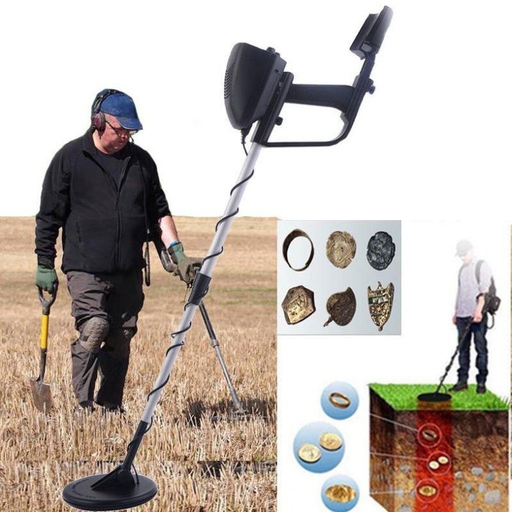 Metal Detector with Adjustable Shaft and Waterproof Coil for Treasure Hunting