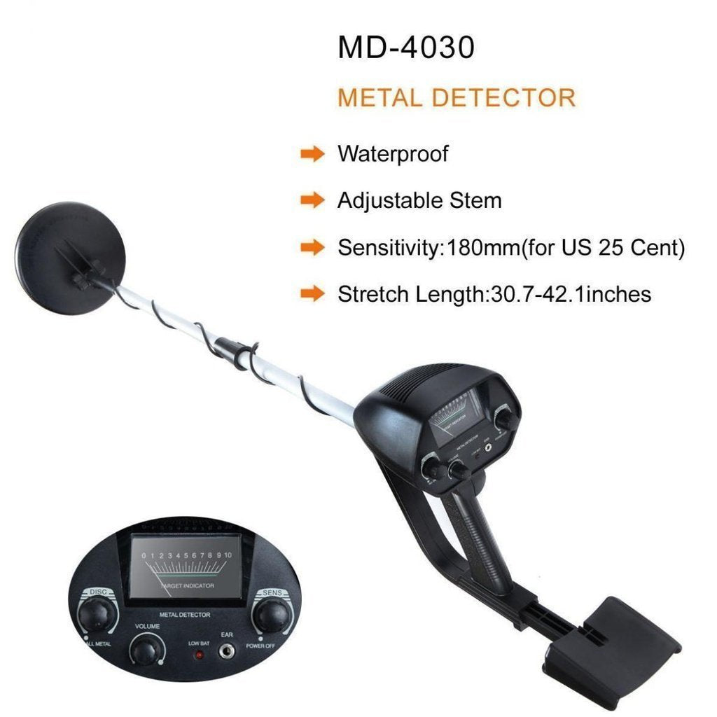 Metal Detector with Adjustable Shaft and Waterproof Coil for Treasure Hunting