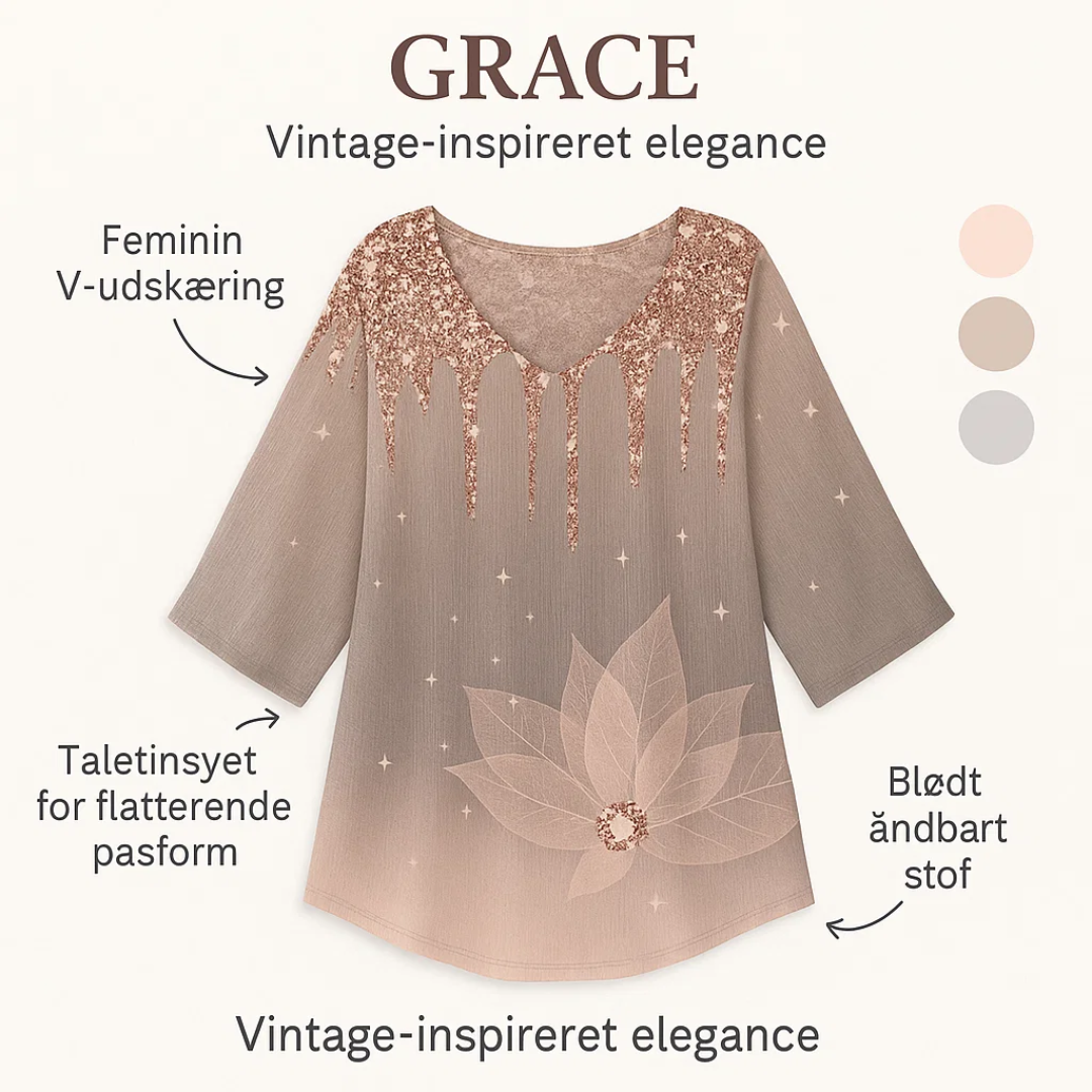 Elegant Vintage V-Neck Top for Women