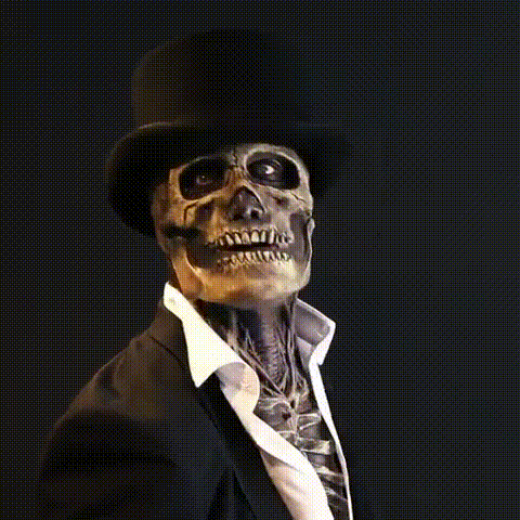 Realistic Skeleton Halloween Mask with Hat