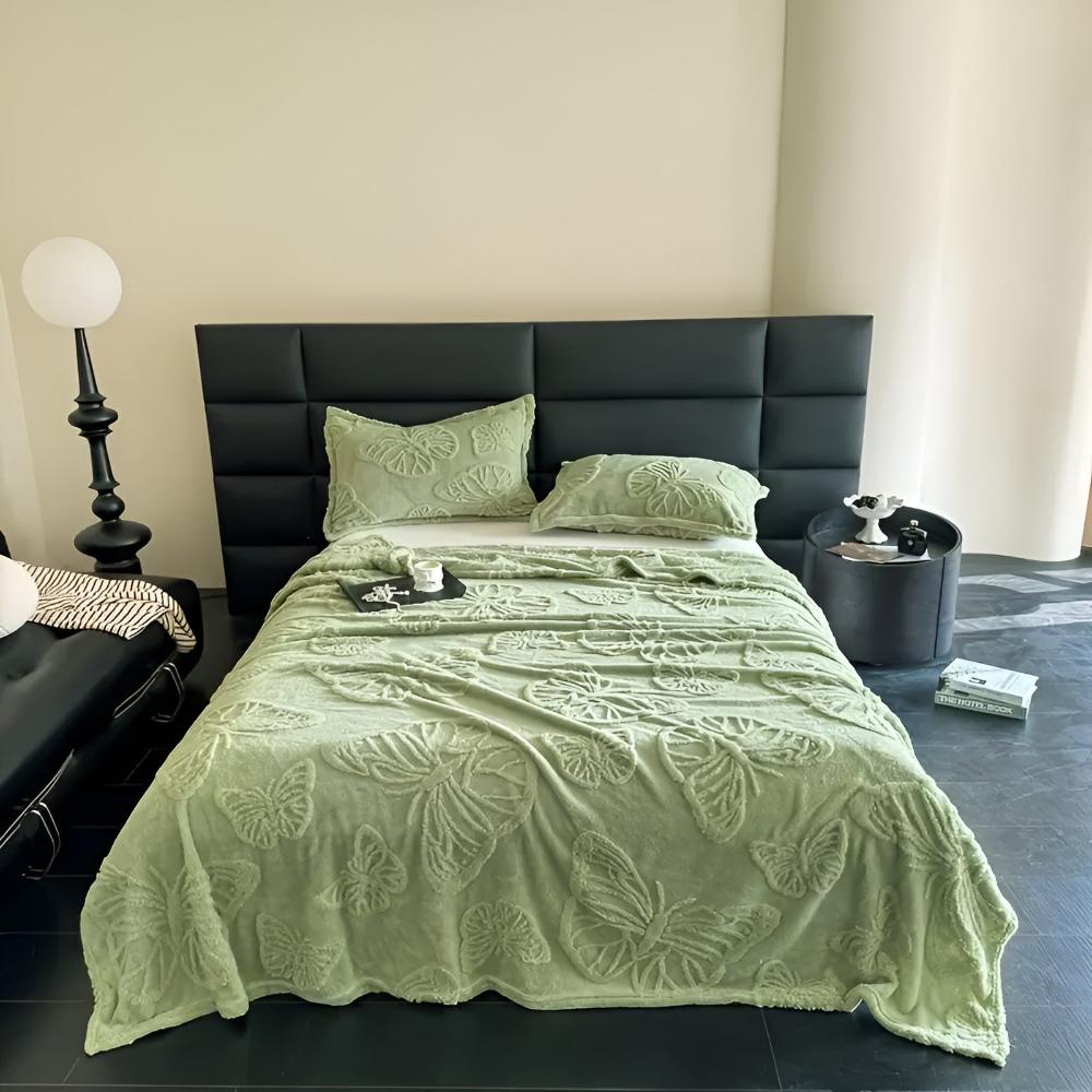 3D Butterfly Jacquard Flannel Blanket
