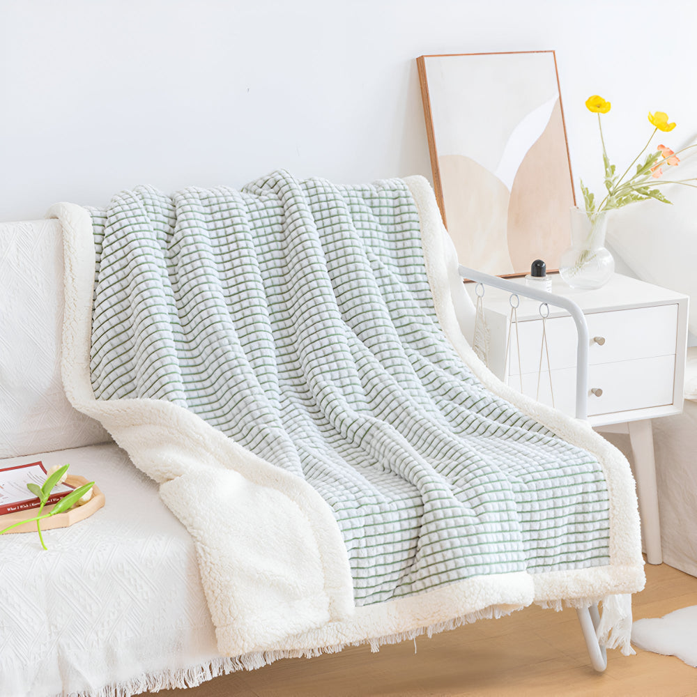 3D Waffle Sherpa Fleece Blanket