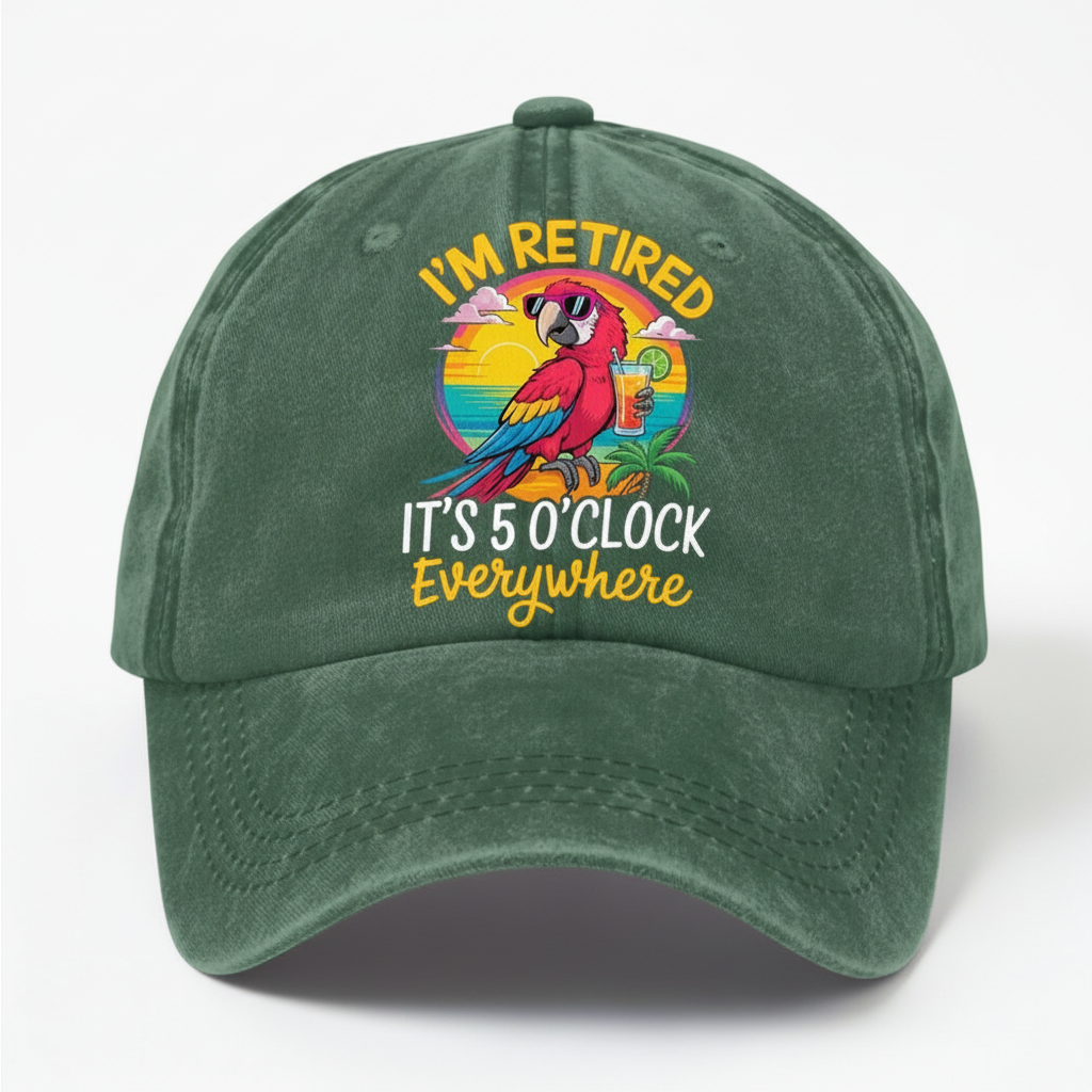 Parrot Graphic Cap with Adjustable Strap for Retirees