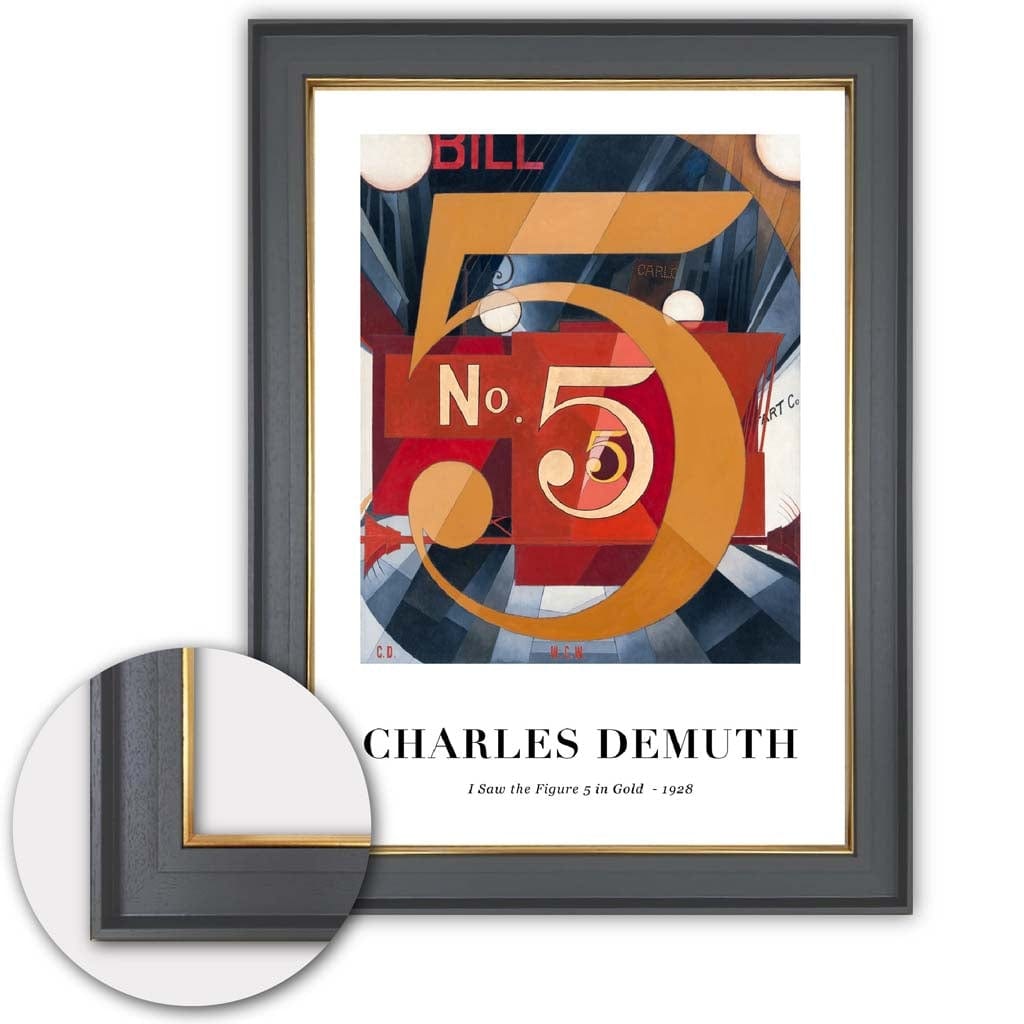 Digitally Optimized Art Print of Charles Demuth's Figure 5 in Gold 1928