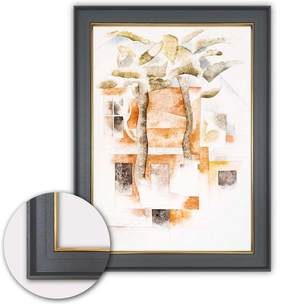 Digitally Enhanced Art Print of Houses Through Trees in Bermuda